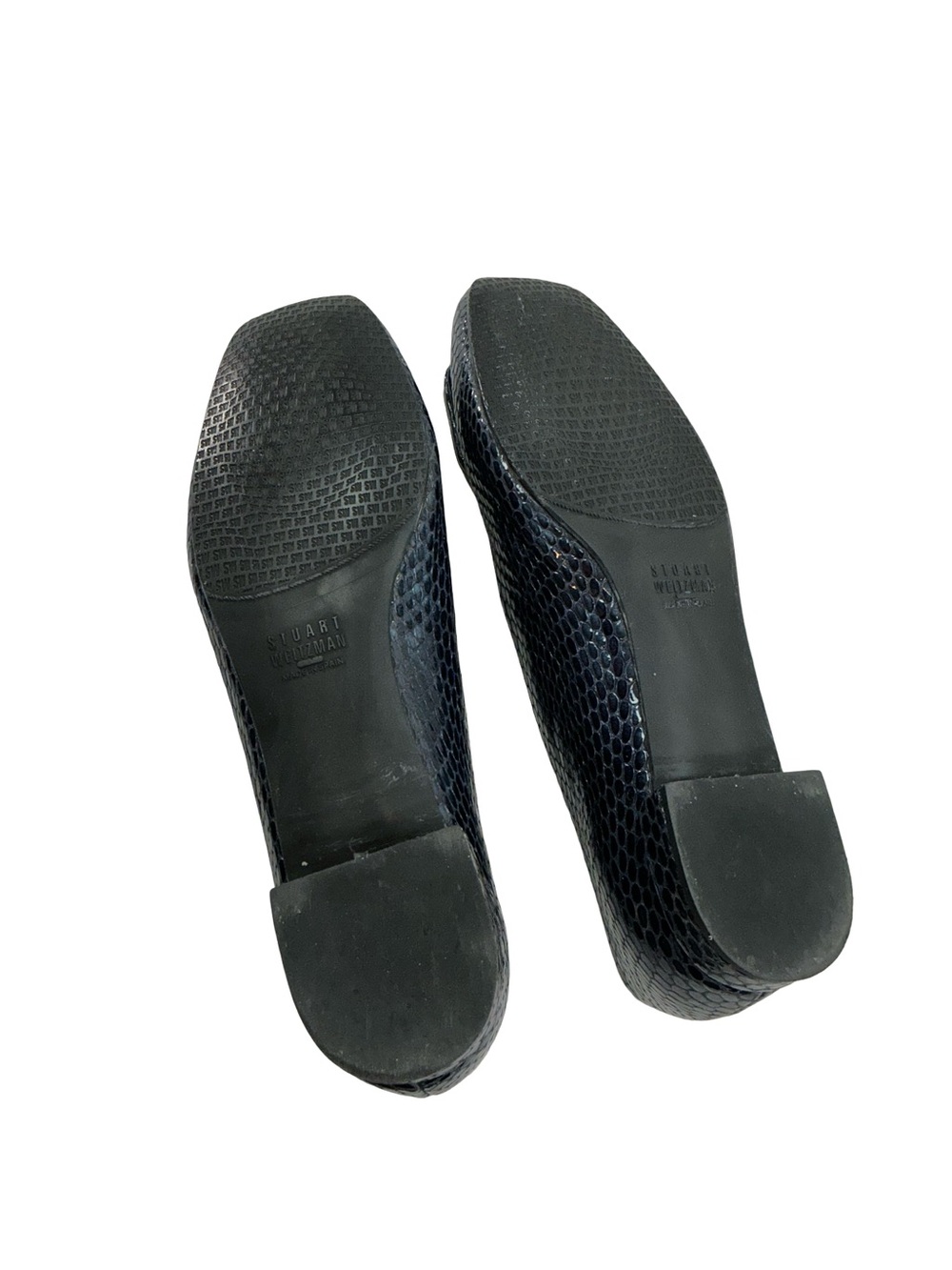 Stuart Weitzman Blue Snakeskin Buckle Flats Size 8M - Picture 8 of 9
